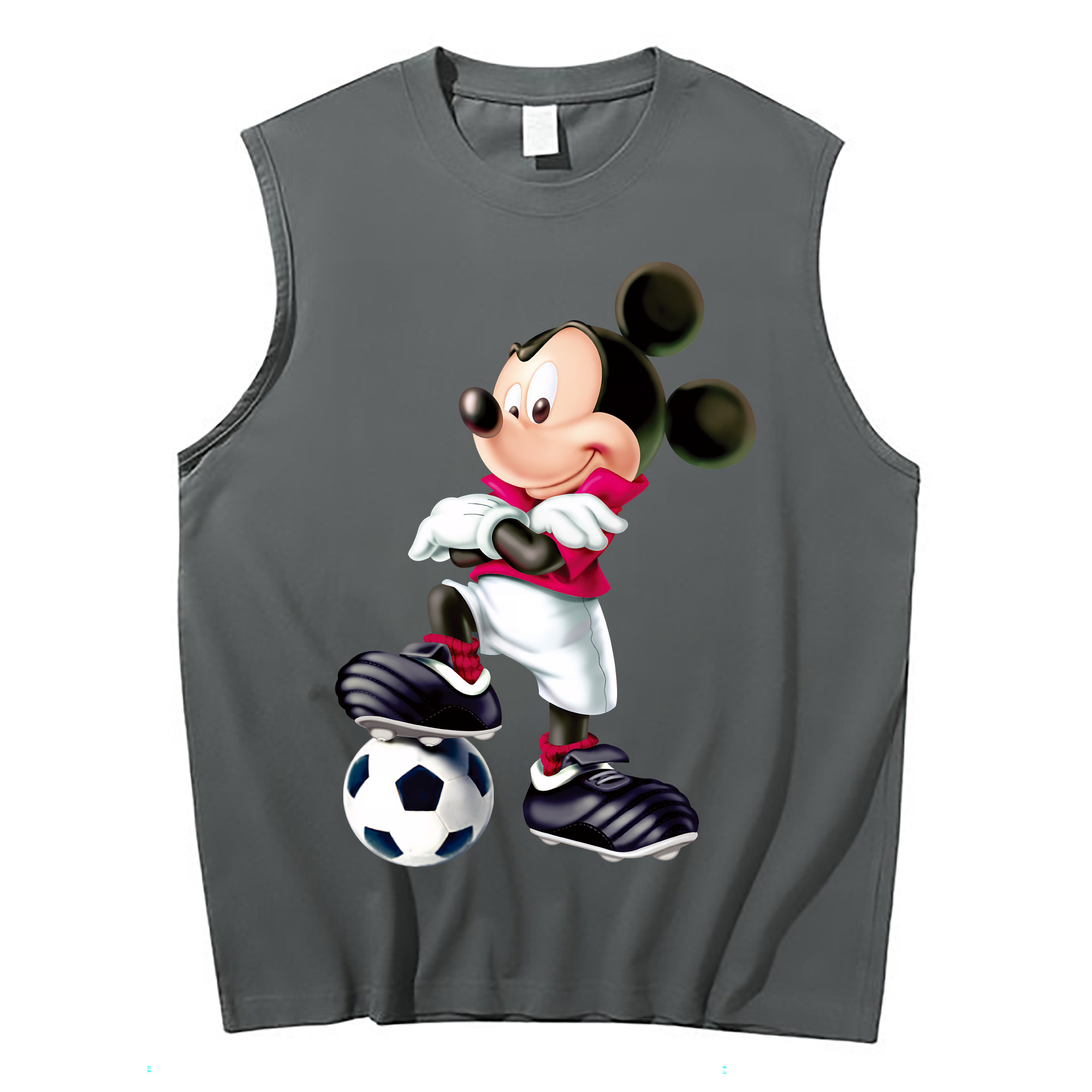 ミッキーマウス Mickey Mouse コットン100％タンクトップ（フロントプリント）